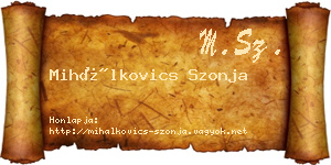 Mihálkovics Szonja névjegykártya